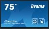 IIYAMA Monitor 75 cali ProLite TE7512MIS-B3AG,INFRARED,40pkt,IPS,4K, 24/7, 7H, WiFi,VGA, HDMI, USB-c, Bluetooth,metal,8ms, vesa,