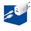 3MK Ładowarka sieciowa 20W 1xUSB-C +USB-A PD QC bez kabla Biała