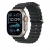Apple Pasek Ocean w kolorze czarnym do koperty 49 mm - elementy z tytanu w kolorze naturalnym