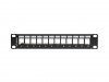 Lanberg Patch Panel 12 Port 1U 10 cali FTP z organizatorem do modułów      keystone czarny