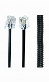 Kabel telefoniczny RJ10 4P4C spiralny 2m (czarny) Gembird