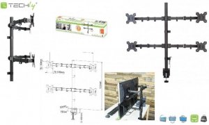 Uchwyt biurkowy Techly 13-27, 4x10kg regulowany