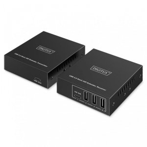 Przedłużacz/Extender DIGITUS USB 3.1 Gen1 po skrętce kat.6A do 100m, 3x USB-A, 1x USB-C do 5Gbps, 1xRJ45 (Gigabit Ethernet) (zes