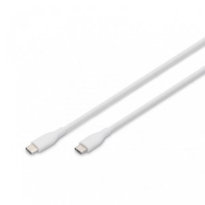 Kabel zasilający DIGITUS silikonowy USB-C - USB-C, USB 2.0 60W, 0,5m biały