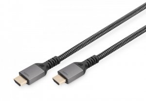 Kabel HDMI 2.1 DIGITUS PREMIUM połączeniowy Ultra HighSpeed 8K60Hz UHD Typ HDMI A/A M/M czarny 1m