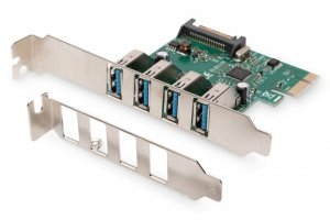 Kontroler USB 3.0 DIGITUS PCIe, 4x USB 3.0, Chipset VL805