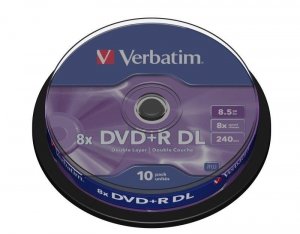 Płyty DVD+R DL Verbatim 8x 8,5GB Matt Silver (Cake 10)