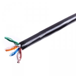 Kabel teleinformatyczny instalacyjny zewnętrzny żelowany DIGITUS kat.5e, U/UTP, Fca, drut, AWG24/1, PE, 100m, czarny