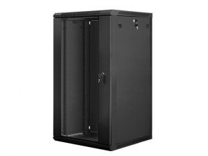 Szafa instalacyjna Rack wisząca 19 22U 600x600 czarna Lanberg (flack pack)