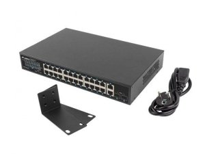 Switch niezarządzalny Lanberg 24x 1Gb PoE+/2x Gb 2x SFP Rack 19 Gigabit Ethernet 250W