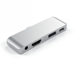 Satechi Aluminium Mobile Pro Hub - Hub do urządzeń mobilnych USB-C (USB-C 60W, 4K HDMI, USB-A 3.0, jack port) (silver)
