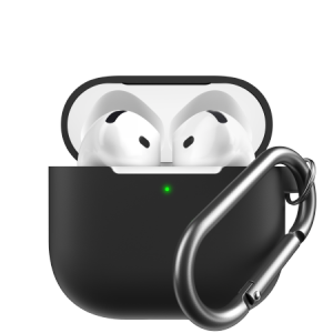 KeyBudz Elevate Keychain - silikonowe etui ochronne do AirPods 4 gen. (black)
