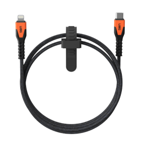UAG Rugged Cable - kabel USB-C - lightning 30W, 1,5 m (black/orange) [mto]