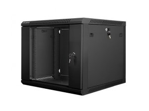 Lanberg Szafa instalacyjna wisząca 19'' 9U 600X600mm czarna (drzwi       szklane)