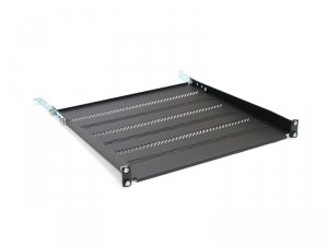 Digitus Półka do szaf 450mm 19 483x450mm 1U czarna z regulacją i podporą
