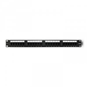 Qoltec Patch panel RACK | 24 porty | kat.6 UTP | Czarny