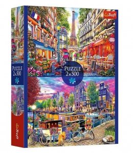 Trefl Puzzle 2x500 elementów Europejskie stolice