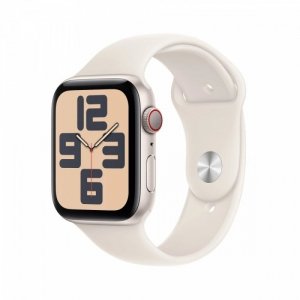 Apple Watch SE GPS + Cellular, koperta 40 mm z aluminium w kolorze księżycowej poświaty z paskiem sportowym w kolorze księżycowe