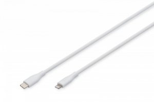 Digitus Kabel połączeniowy silikonowy USB-C - Lightning, USB 2.0 60W, certyfikat MFI, 2m Biały