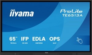 IIYAMA Monitor 65 cali TE6513A-B1AG INFRARED,40pkt,IPS,4K,7H,450cd/m2,      WiFi,USB, ANDROID 14, Google EDLA,2x20W, UCHWYT CIEN