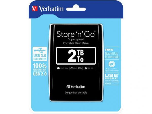Dysk zewnętrzny Verbatim 2TB Store &#039;n&#039; Go 2.5&quot; 5400 USB 3.0 czarny