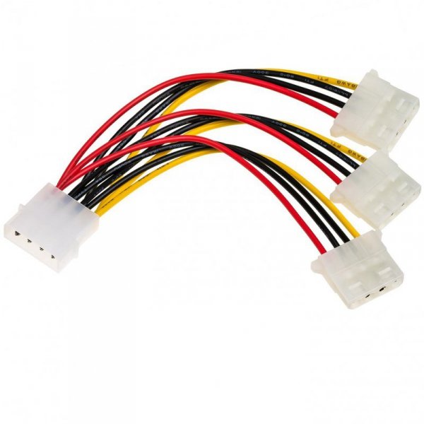 Kabel adapter Akyga AK-CA-40 Molex (M) - 3x Molex (F) 0,15m
