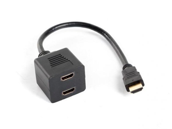 Kabel adapter/splitter Lanberg AD-0019-BK HDMI-A (M) -&gt; 2x HDMI-A (F) 0,2m czarny