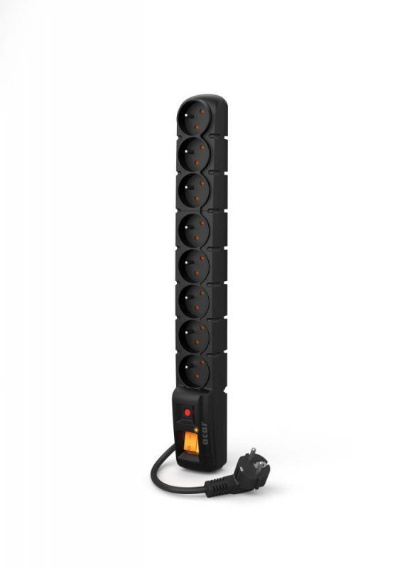 Listwa przeciwprzepięciowa Acar S8 Pro 1,5m czarna - OTW OPAK