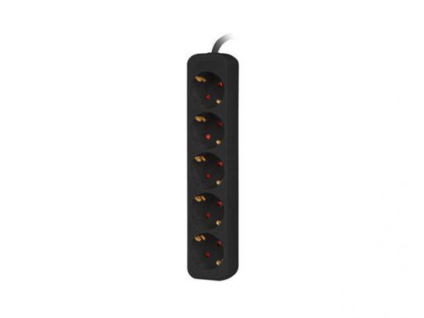 Listwa przedłużacz Lanberg 3m czarna 5x 230V Schuko, kabel wykonany z pełnej miedzi