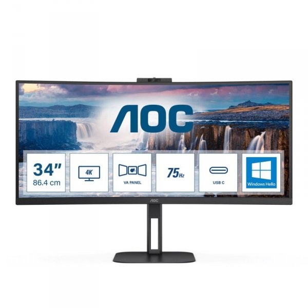 Monitor AOC 34&quot; CU34V5CW/BK HDMI DP USB-C głośniki