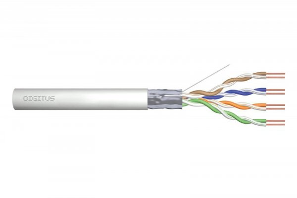Kabel teleinformatyczny instalacyjny DIGITUS kat.5e, F/UTP, Eca, drut, AWG 24/1, PVC, 305m, szary, karton