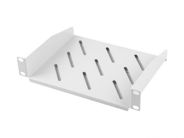 Półka do szaf 10&quot; 310mm szara Lanberg (1U/254x180mm udźwig do 20kg, montaż 4-punktowy)