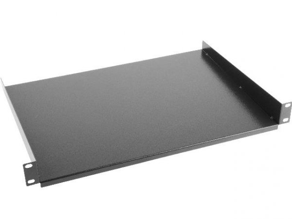 Półka do szaf 19&quot; 450/600/800/1000mm czarna Lanberg (1U/483x315mm udźwig do 20kg, montaż 4-punktowy)