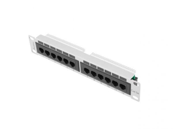 Patch panel Lanberg PPU5-9012-S 12 port 1U 10&quot; kat.5e szary