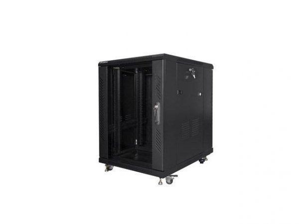 Szafa instalacyjna Rack stojąca 19&quot; 15U 600x800 czarna Lanberg (flat pack)