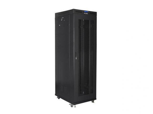Szafa instalacyjna Rack stojąca 19&quot; 42U 800x800 Drzwi perforowane czarna Lanberg LCD (flat pack)