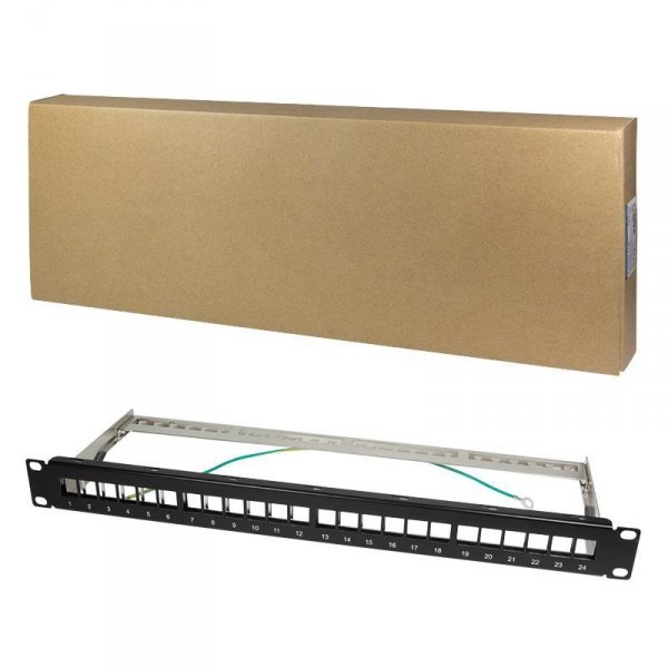 Patch panel 19&quot; LogiLink NK4042 24 x keystone, 1U, ekranowany, czarny