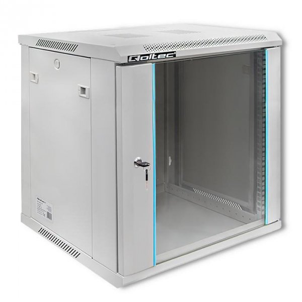 Szafa RACK Qoltec 19&quot; | 12U | 600x635z450 | Szara | Wisząca
