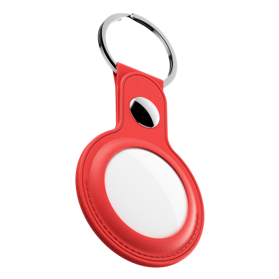 KeyBudz AirTag Keyring - skórzane etui ochronne do AirTag 2- pack (red)