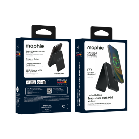 Mophie Snap+ Powerstation Mini Stand Red Bull Racing - magnetyczny powerbank 5000mAh z podstawką kompatybilny z MagSafe (1x port