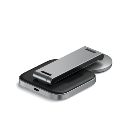 Satechi 2-in-1 Foldable Charging Stand - składana podstawka ładująca Qi2 do dwóch urządzeń (space gray)