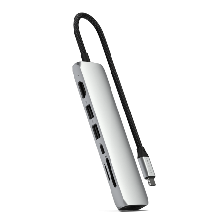 Satechi 7-in-1 USB-C Slim Multiport Adapter with Ethernet - adapter do urządzeń mobilnych (USB-C PD, 2x USB-A, HDMI 4K, Ethernet