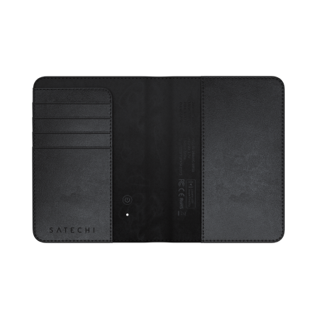 Satechi FindAll Passport Cover - etui na paszport ze skóry wegańskiej z lokalizatorem kompatybilne z Apple Find My (black)
