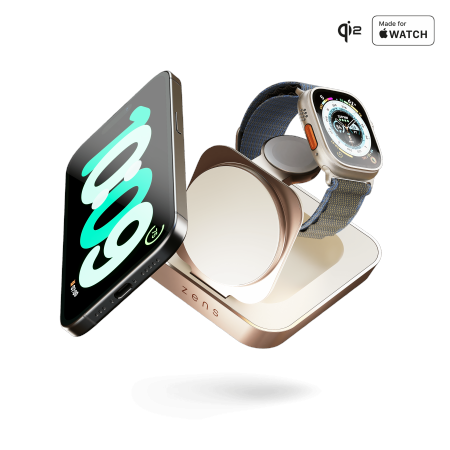 ZENS Nightstand Charger Pro 2 - ładowarka bezprzewodowa Qi2 15W do dwóch urządzeń kompatybilna z MagSafe (copper)