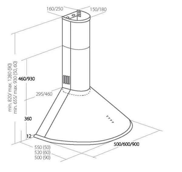 Okap kominowy AKPO WK-4 DANDYS 60 BIAŁY (600mm; kolor biały)