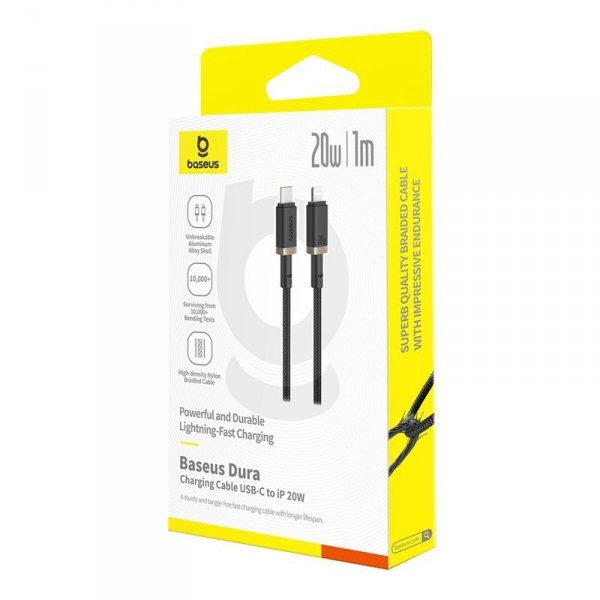 Kabel Baseus Dura Typ C 20W 1m (czarno-złoty)
