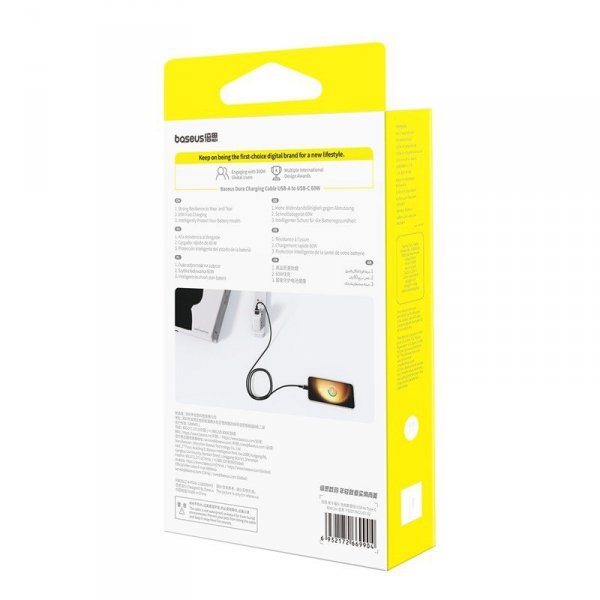 Kabel Baseus Dura USB-Typ C 60W 2m (czarno-złoty)