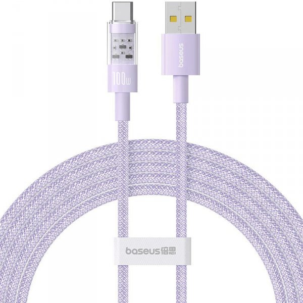 Kabel Baseus Gem USB-USB C 100W 2m (fioletowy)
