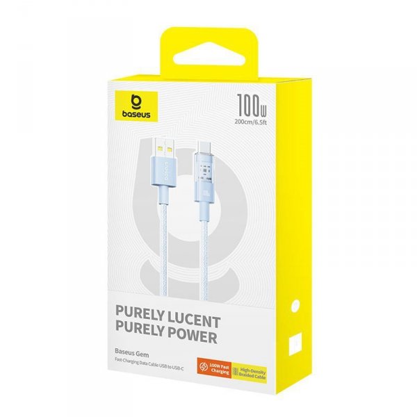 Kabel Baseus Gem USB-USB C 100W 2m (niebieski)