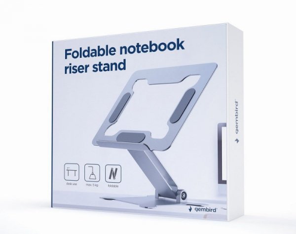 GEMBIRD SKŁADANA PODSTAWKA POD NOTEBOOKA 15,6&quot; SREBRNA